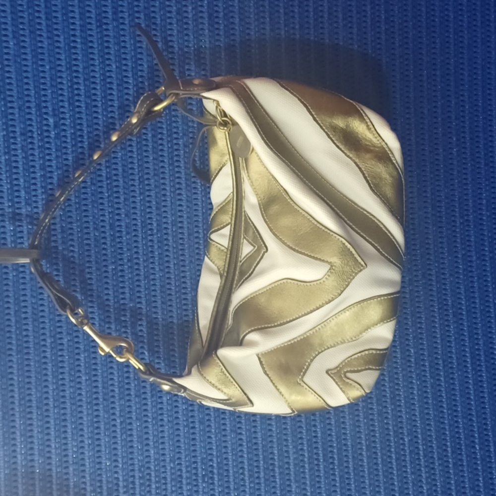 Coach Gold and White mini bag